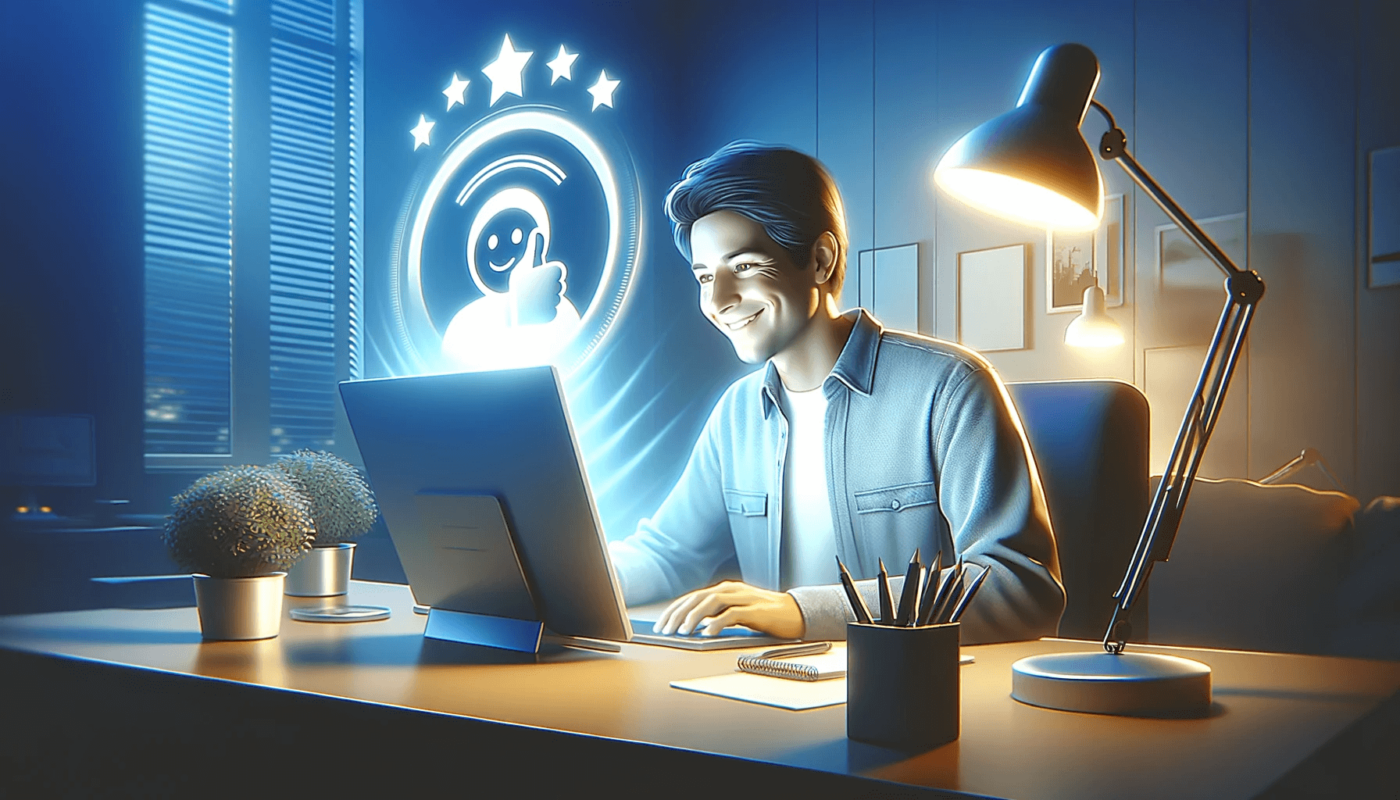 Satisfied website user